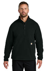 Carhartt® Textured 1/2-Zip Fleece Jacket - Black - S